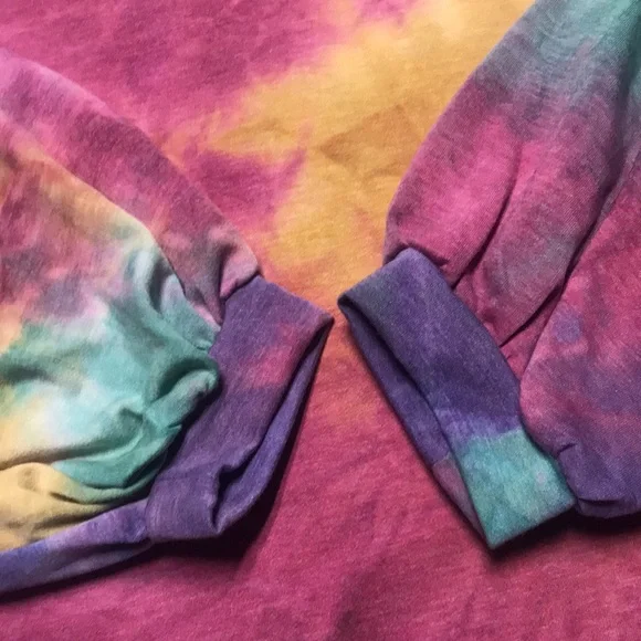 ADORA 🐠 Woman’s Tie Dye Puff Sleeve Relaxed Fit Soft Blouse Size S | NWOT - Picture 5 of 6